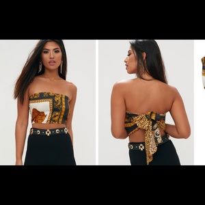 Silk/Satin Scarf Tie Top